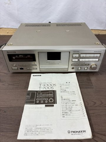 【え沖】Pioneer パイオニア ステレオカセットデッキ T-1000S 通電確認済み 説明書付き ジャンク品 オーディオ機器 MK221MTT37