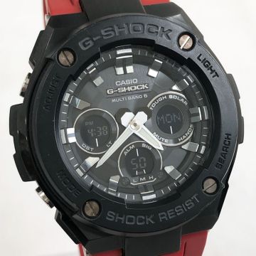 美品 CASIO カシオ G-SHOCK ジーショック G-STEEL 腕時計 GST-W300G-1A4JF 電波ソーラー タフソーラー アナデジ マルチバンド6 動作確認済