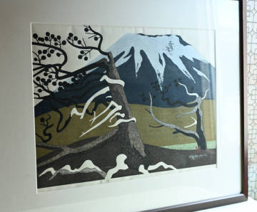 閑古鳥 木版画 【斎藤清 / 霊峰 10 】 真作保証 / 大判 / 1980年