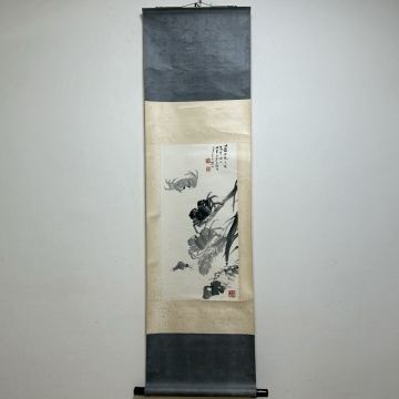 XMF-中国古美術 時代物 模写 掛け軸 中国画 紙本 水墨画