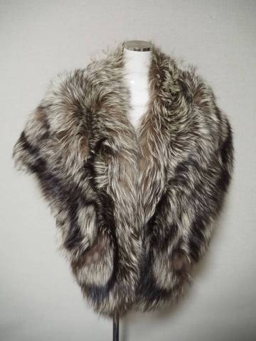■シルバーフォックス■大判ショール■34cmｘ164cm■SAGAゴールド■