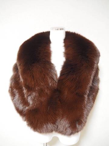 ■染めブルーフォックス■大判ショール■37cmｘ122cm■