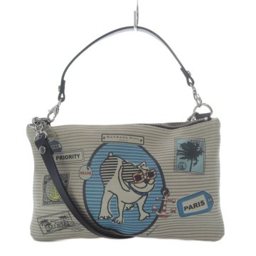 バーバラリール BARBARA RIHL ポシェット ハンドバッグ ワンハンドル ショルダーバッグ 2way グレー オレンジ /YO1 レディース