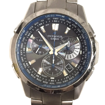 カシオ オシアナス マルチバンド5 タフソーラー 腕時計 OCW -M700 メンズ ブルー文字盤 未稼働品 純正ブレス CASIO