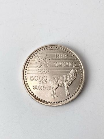 1円スタート！長野オリンピック冬季競技大会記念5000円銀貨幣 五千円 記念硬貨 硬貨 コレクション アイスホッケー アンティーク 25
