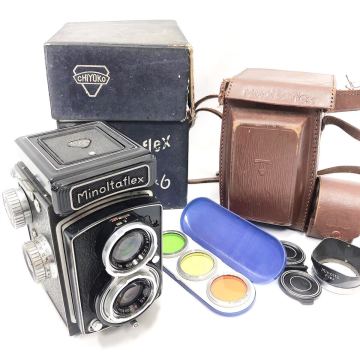 3330121 MINOLTA ミノルタ フレックス 1：3.5 f=75mm / 1：3.2 f=75mm 二眼レフフィルムカメラ 