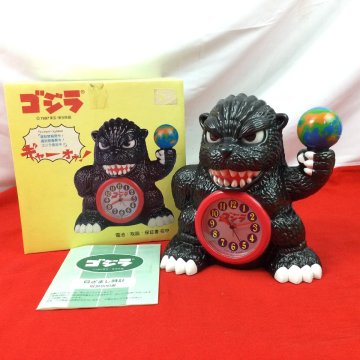 【動作確認済】ゴジラ 目覚まし時計 セイコークロック 目が光る 咆哮アラーム 箱・説明書付 当時物 1997 東宝 美品 o4049-A