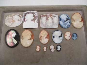★☆レディースアクセサリー　カメオ　シェルカメオ　ストーンカメオ　スクエア　ラウンド　大小　15種類セット☆★