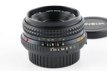 【かめらや】4127 難有品 MINOLTA MD ROKKOR 45mm F2 単焦点 パンケーキレンズ MDマウント