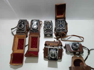 B0313-3【自宅保管品】 レトロカメラおまとめ Toyocaflex/Fujica 35-M/Yashicaflex/Minolta Autocord ヤシカ ミノルタ フジカ など