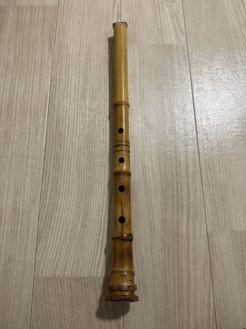 和楽器 竹造 都仙流 河野玉水 銀三線中継 尺八 約55センチ　現状品　送料無料