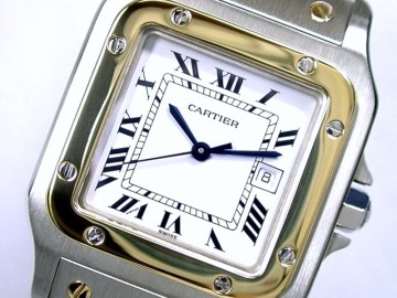 ★超美品 CARTIER カルティエ サントス 18金/SS 自動巻 LM Cal.2671 ホワイトローマン 綺麗！★