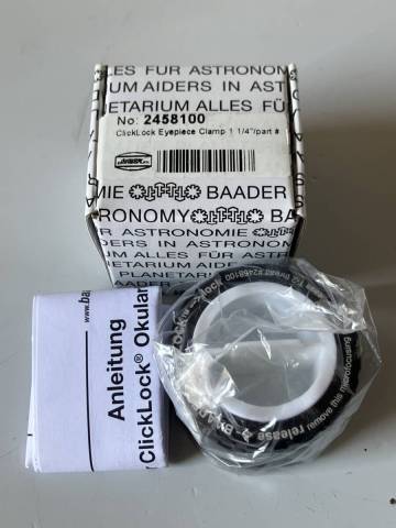 ①j595◆BAADER バーダー◆ClickLock Eyepiece Clamp 1 1/4 2458100 アイピースホルダー クリックロック式 アダプター 天体望遠鏡 パーツ 