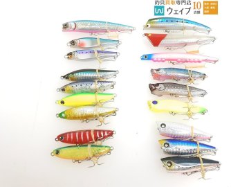 ダイワ モアザン スイッチヒッター 65S・デュエル シルバーポップ 60・ジャクソン RAポップ 等計18個中古