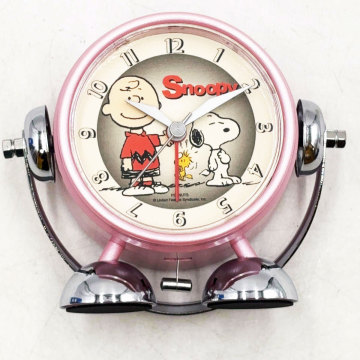 【中古・未使用品】PEANUTS スヌーピー 目覚まし時計 チャーリー・ブラウン ウッドストック 高さ約11cm ピーナッツ