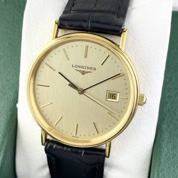 【1円〜】LONGINES ロンジン 腕時計 メンズ L4.720.2 グランドクラシック ゴールド文字盤 ラウンドフェイス デイト 可動品