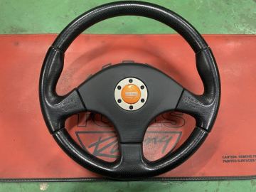 コペン L880K 純正 オプション MOMO アルティメットエディション レザー ステアリング ホイール ハンドル OP モモ オレンジ