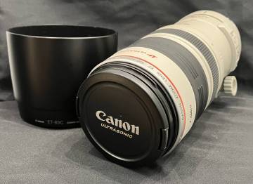 #18228【1円出品】CANON キャノン ウルトラソニック レンズ ZOOM 100-400㎜1：4.5-5.6 L IS 望遠 フードET83C
