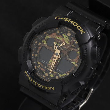 1円 稼働 カシオ G-SHOCK GA-100CF SS QZ デジアナ文字盤 メンズ腕時計 0033000 2JWT KMT