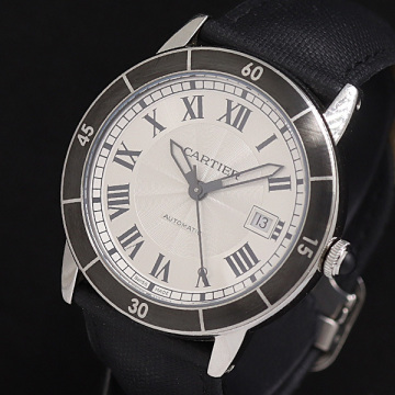 1円 保 稼働 良品 カルティエ クロワジエール WSRN0002 AT/自動巻 シルバー文字盤 メンズ腕時計 0016720 2DKT MTY