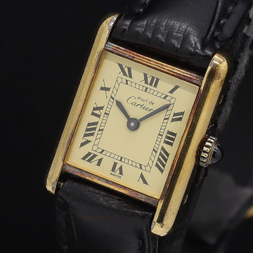 1円 稼働 カルティエ マストタンク ヴェルメイユ 3022335 SV925 手巻き アイボリー文字盤 レディース腕時計 0821810 3TLT MST