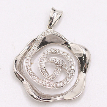 1円 ソ付 ダイヤ ローズ ペンダントトップ K18WG 4.9g 0.3ct アクセサリー ジュエリー 0085800 12DKT AKO 17605 SMZ