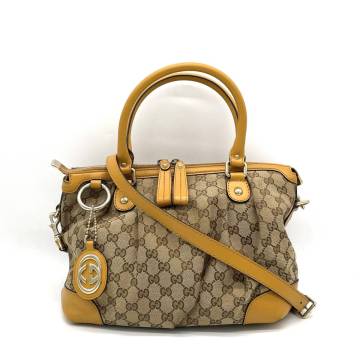 1円 良品 GUCCI グッチ GGキャンバス スーキー 2WAY トートバッグ ショルダーバッグ ベージュ 247902