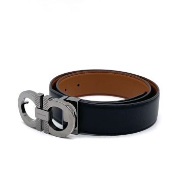 1円 極美品 Salvatore Ferragamo サルヴァトーレフェラガモ ダブルガンチーニ レザー ベルト リバーシブル 