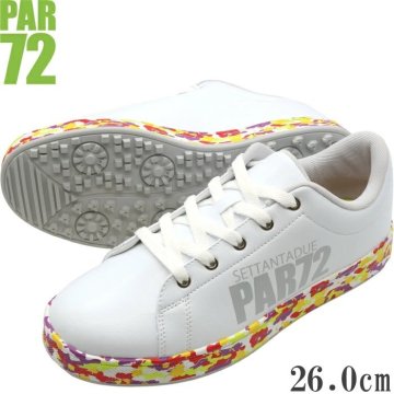 1円 PAR72 ゴルフシューズ スパイクレス（26.0cm）PA5PFZ05 パーセッタンタドゥエ WH&times;RD