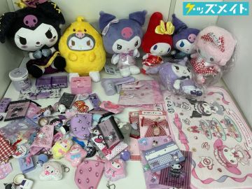 16 【同梱不可/現状】 サンリオ キャラ分け マイメロディ クロミ グッズ まとめ売り バッジ・キーホルダー ぬいぐるみ 他