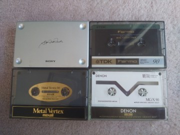 【SONY Super Metal Master】 【TDK MA-XG Fermo】【maxell Metal Vertex】【DENON MG-X】　メタルテープ　各90分　開封済み　使用済み