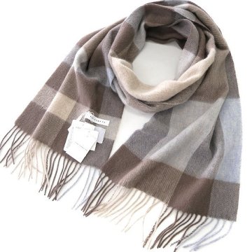 新品 タケオキクチ ウォッシャブル ウール チェック マフラー 茶 灰 【K21510】 THE SHOP TK ストール 秋冬 メンズ レディース 防寒