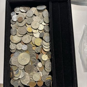 1円スタート 世界コイン約1.45kg 外国硬貨 大量まとめ 外国紙幣 古銭 アメリカ 香港 韓国 中国 他