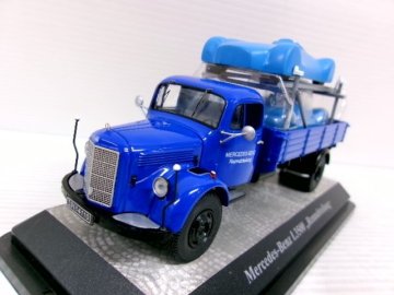 プレミアムクラシックス 1/43 メルセデス L3500 パレットトラック カバー付メルセデスベンツ2台積載 (1132-303)