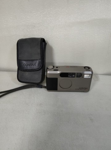 【動作確認済み】CONTAX T2 コンパクトフィルムカメラ チタンシルバー ストラップ ソフトケース コンタックス