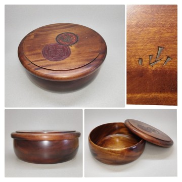 茶櫃 烏城彫 ちゃびつ 取込盆 作家品 茶道具 煎茶道具 くり貫 天然木 漆器 ケヤキ 古民家整理品b