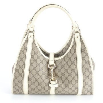 1円■美品■グッチ■GGスプリーム ジャッキー 203494 レザー ショルダーバッグ 肩掛け トート ハンド 本革 レディース RWM DP15-4