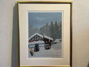 ☆原田泰治☆すげぼうし☆真作保証☆保証書付き☆小学館絵画賞☆NHK関東甲信越地域放送文化賞☆信濃毎日新聞社・信毎文化事業財団信毎賞☆