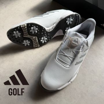 新品 26.5cm 定価2.4万 アディダス ゴルフライト マックス ボア 24 adidas Golflite Max BOA 24 ゴルフシューズ BOA 耐水性 ダイヤル式 白