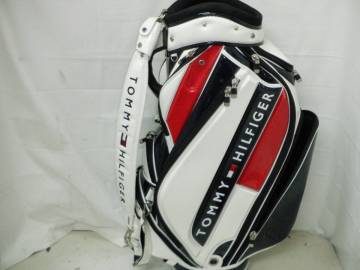 TOMMY HILFIGER トミーヒルフィガー9.5型 3点式 ツアーモデル★中古/超美品★(WHxNVxRED)ゴルフ キャディバック