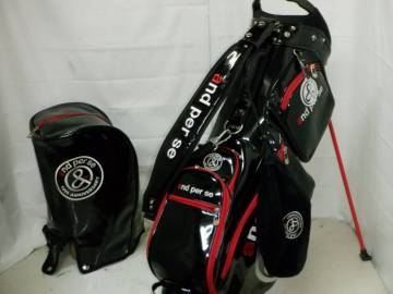 and per se アンパシー 9.0型 エナメルアスリートスタンド★IC付★中古★(BKxWH)ゴルフ キャディバック