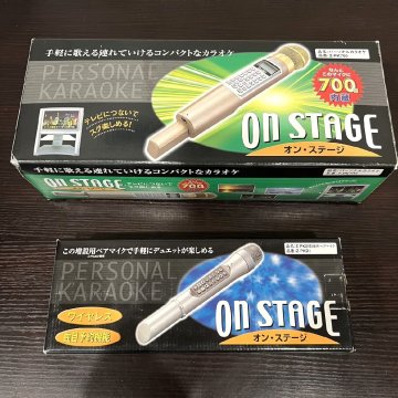 【77】1円～ On STAGE オン・ステージ パーソネルカラオケ マイク 2本 カラオケ 音楽 動作未確認 現状品 ジャンク扱い