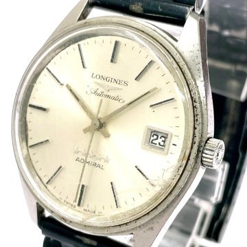 【1円スタート】【訳あり品】LONGINES ロンジン ファイブスター アドミラル SS シルバー文字盤 自動巻き メンズ腕時計 B933713
