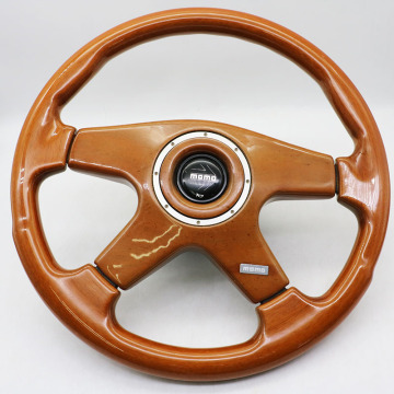 MOMO モモ ステアリング ハンドル イタリア製 木製 TYP AL36 KBA 70195 01-95 直径約：35.5cm カー用品 中古品