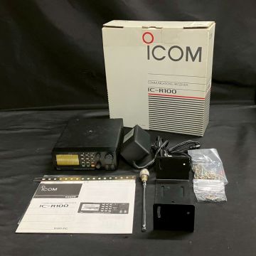 BBM446Y ICM アイコム IC-R100 広帯域受信機 無線機 外箱付 通電確認済 ブラック系
