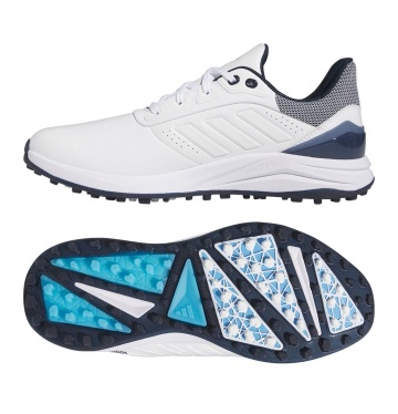 ・スピード発送 新品未使用 adidasGolf(アディダスゴルフ) Solarmotion 24 軽量防水 スパイクレスシューズ IF0275(White/Navy)２７．０CM