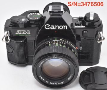 【整備/性能測定済】Canon AE-1 PROGRAM ブラック＋NEW FD50mmF1.4 P,S,機能OK(3476506_670T)