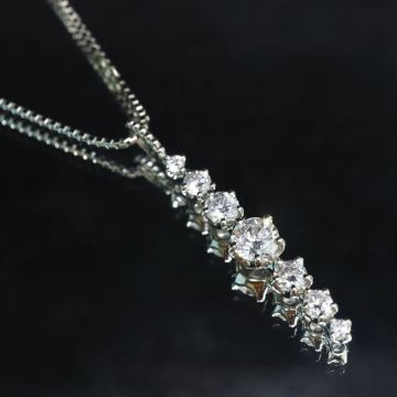 Pt900/Pt850!!0.159/0.20ct!!◆天然ダイヤモンドネックレス◆M 約3.4g 約43.0cm diamond necklace jewelry ジュエリー EC3/EC5 M341