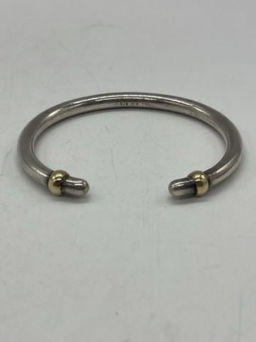 【SILVER925 K18 コンビ バングル】21.8g シルバー925&times;18金 ブレスレット ヴィンテージ メンズ レディース SV925 1円スタート