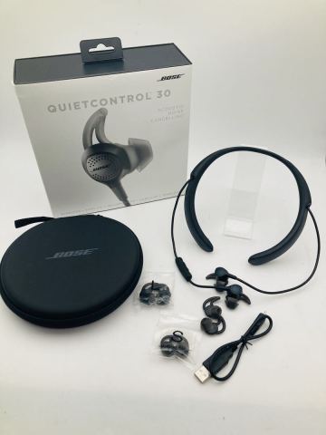 ☆ BOSE ボーズ QuietControl 30 wireless headphones ワイヤレスイヤホン ノイズキャンセリング コード ケース 箱説付き 通電確認済み